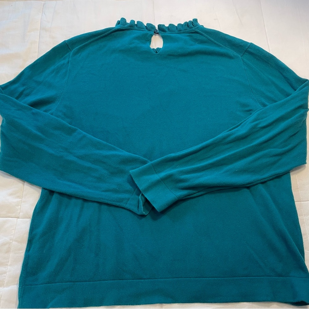 J. Crew Factory Women's Cotton Ruffle Neck Sweater (XL) - Picture 7 of 7